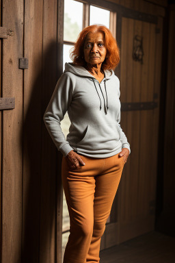 Indian elderly female with  ginger hair