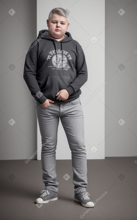 Slovak teenager boy with  gray hair