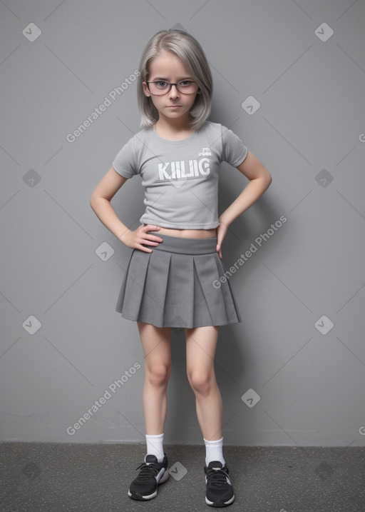 Finnish child girl with  gray hair