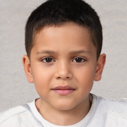 Neutral white child male with short  brown hair and brown eyes