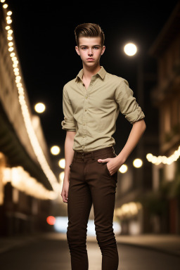 Swiss teenager boy with  brown hair