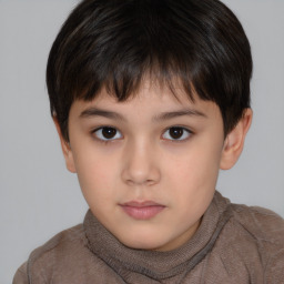 Neutral white child male with short  brown hair and brown eyes