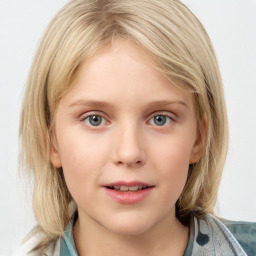 Neutral white young-adult female with medium  brown hair and blue eyes