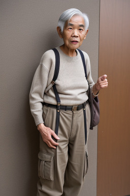 Thai elderly non-binary with  gray hair