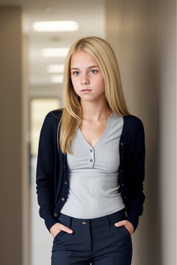 Canadian teenager girl with  blonde hair