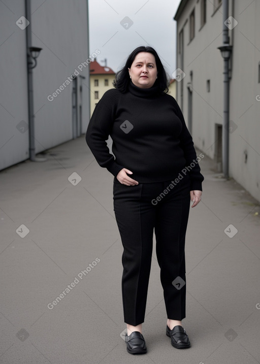 Czech middle-aged female with  black hair