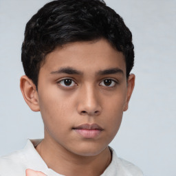 Neutral asian young-adult male with short  brown hair and brown eyes