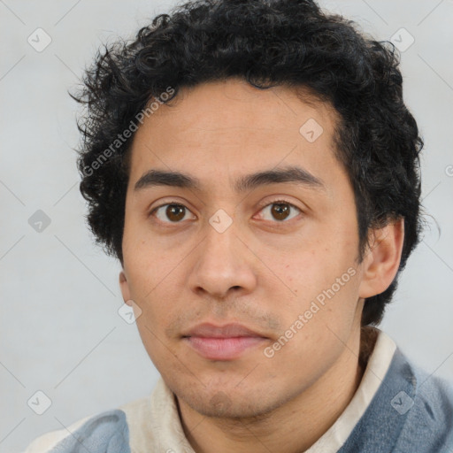 Neutral asian young-adult male with short  brown hair and brown eyes