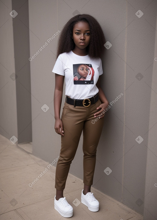 Ghanaian young adult female with  brown hair