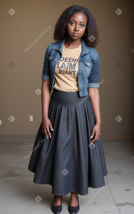 African american adult female with  brown hair