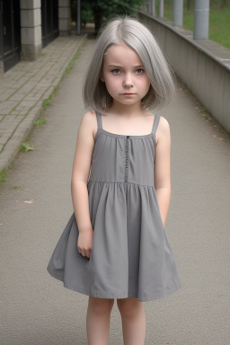 Czech child girl with  gray hair