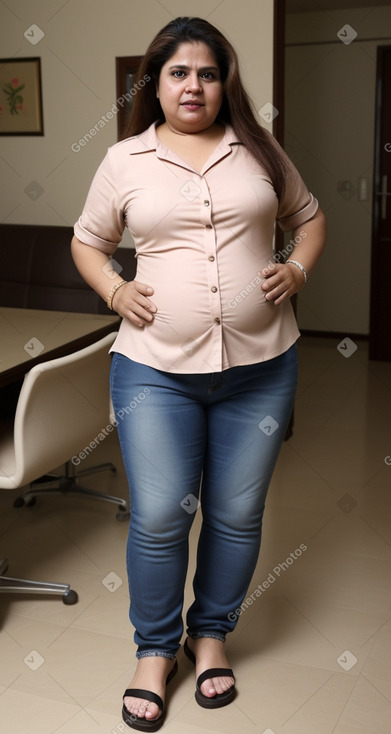 Bahraini middle-aged female with  brown hair