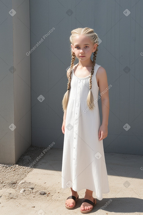 Caucasian child female with  white hair