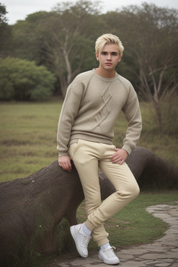 Paraguayan young adult male with  blonde hair