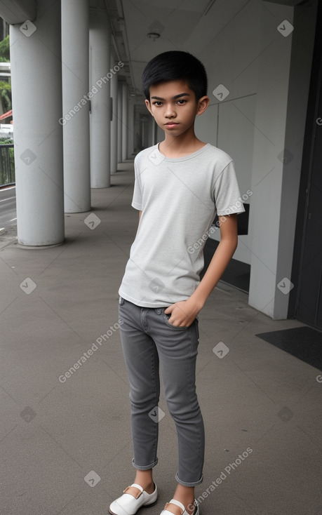 Singaporean teenager boy with  gray hair