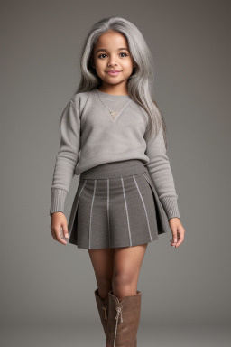 Brazilian child female with  gray hair