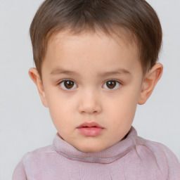 Neutral white child male with short  brown hair and brown eyes