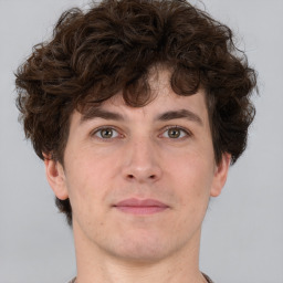 Neutral white adult male with short  brown hair and brown eyes