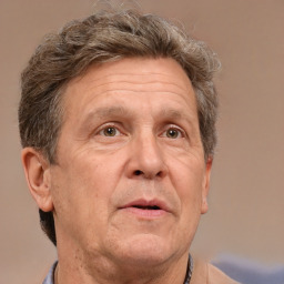 Neutral white middle-aged male with short  brown hair and brown eyes