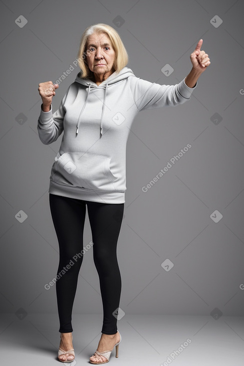 Paraguayan elderly female with  blonde hair