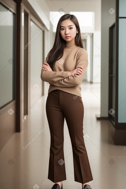 Vietnamese young adult female with  brown hair