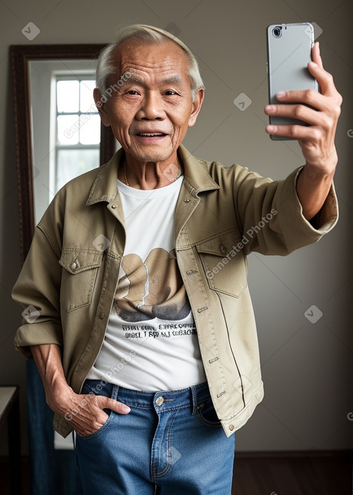 Thai elderly male with  blonde hair