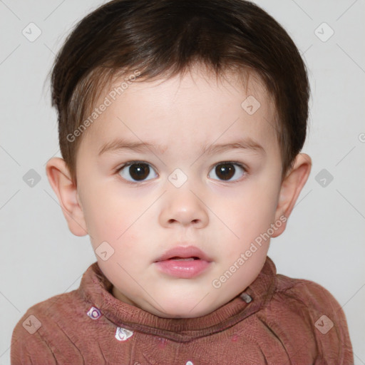 Neutral white child male with short  brown hair and brown eyes