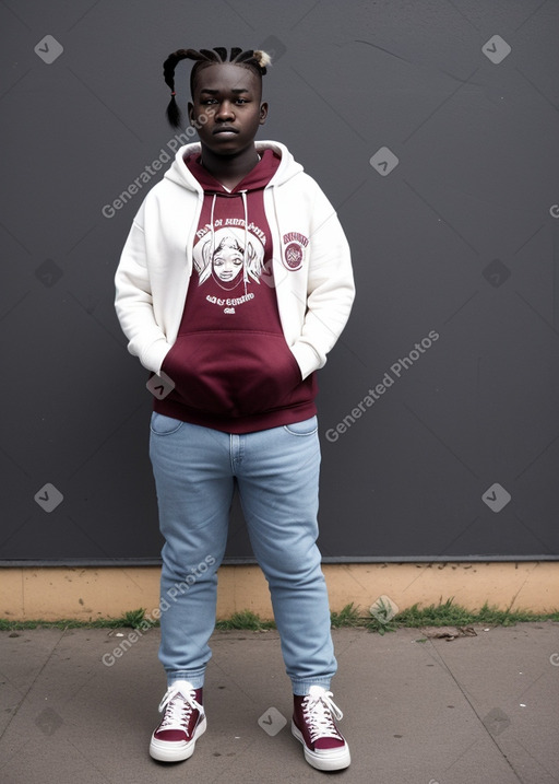 Kenyan teenager boy with  white hair