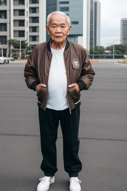 Filipino elderly male with  brown hair