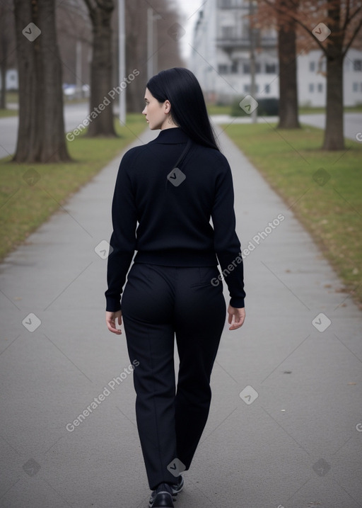 Belarusian adult female with  black hair