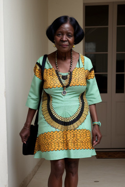 African elderly female with  black hair