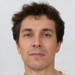 Neutral white adult male with short  brown hair and brown eyes