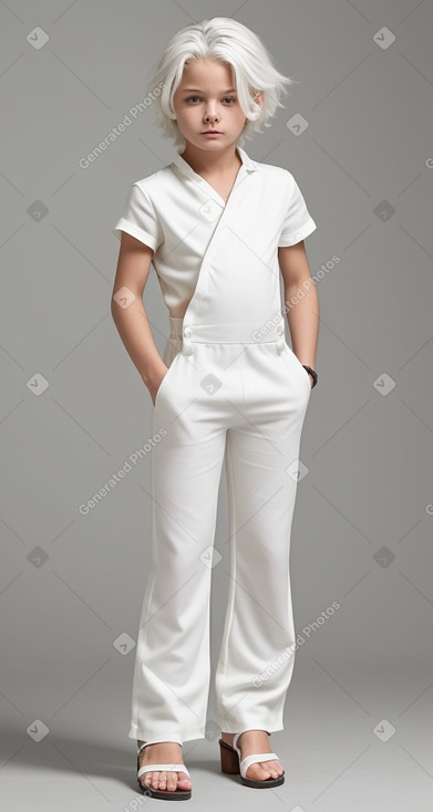 Italian child boy with  white hair