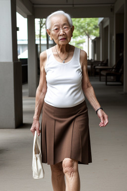 Elderly female with  brown hair