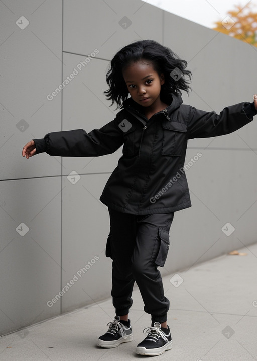 Child female with  black hair