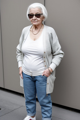 Polish elderly female with  white hair