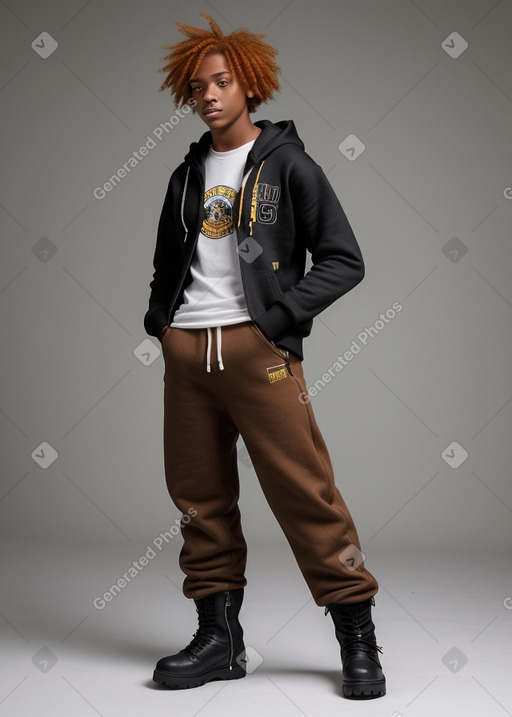 African american teenager male with  ginger hair