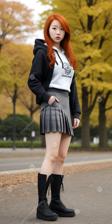 Korean adult female with  ginger hair