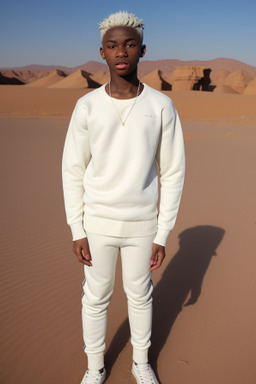 Nigerian teenager boy with  white hair