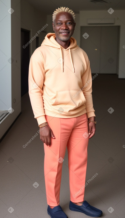 Ghanaian middle-aged male with  blonde hair