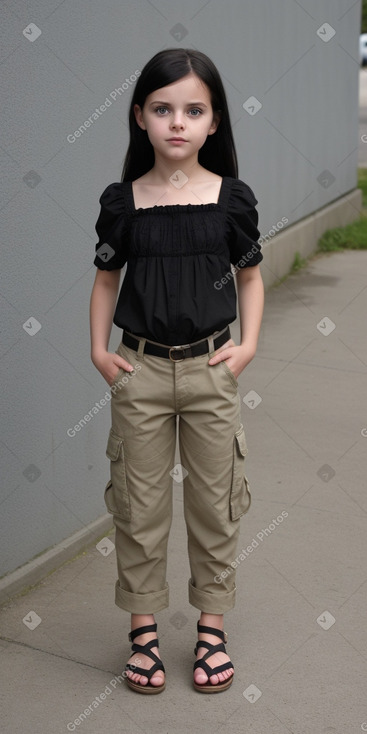 German child female with  black hair