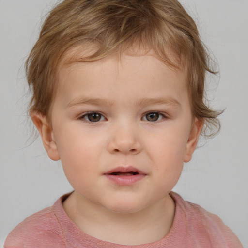 Neutral white child male with medium  brown hair and brown eyes