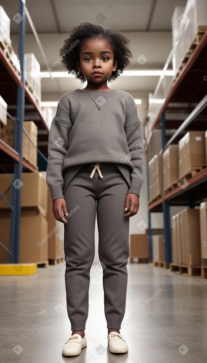 African american child female with  gray hair