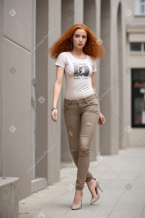 Tunisian adult female with  ginger hair