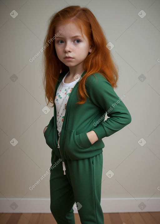 Paraguayan child girl with  ginger hair