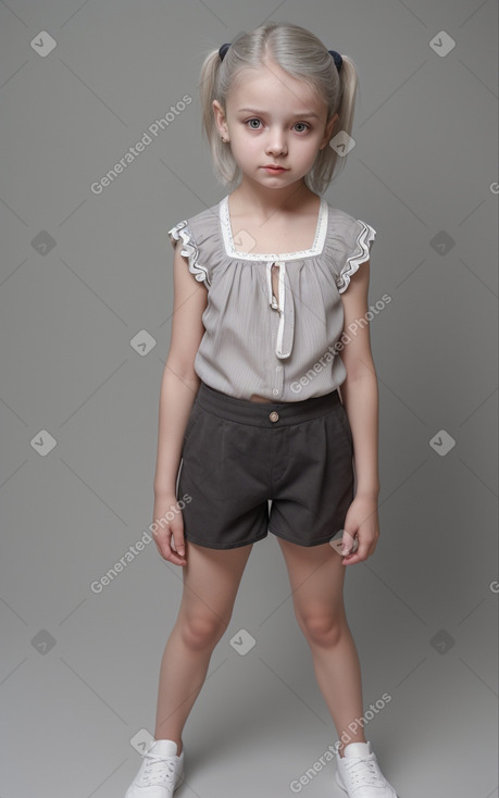 Ukrainian child girl with  gray hair