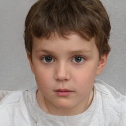 Neutral white child male with short  brown hair and brown eyes