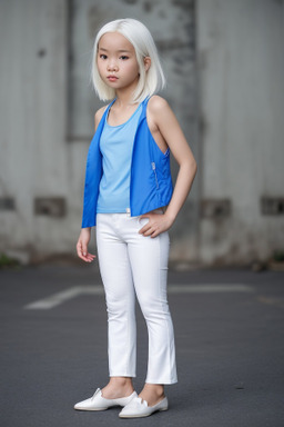 Vietnamese child female with  white hair