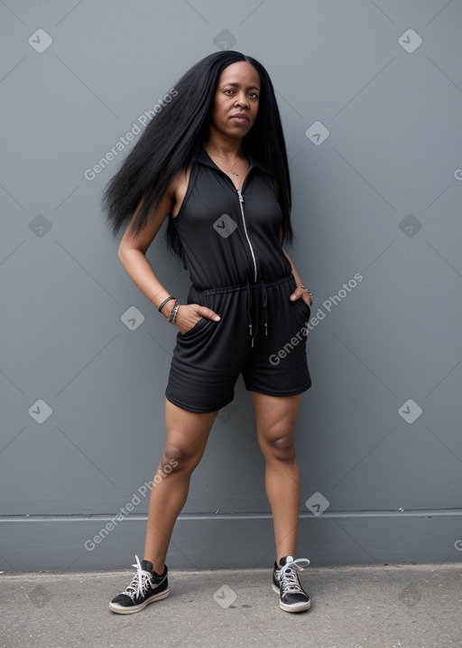 Jamaican middle-aged non-binary with  black hair