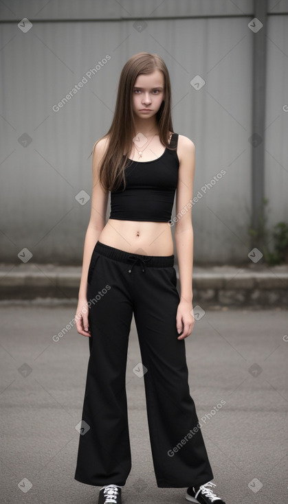 Estonian teenager girl with  brown hair